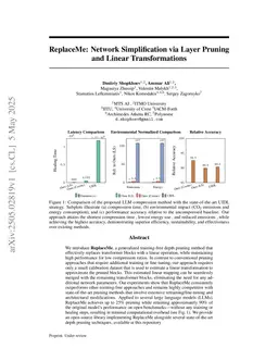 ReplaceMe: Network Simplification via Depth Pruning and Transformer Block Linearization