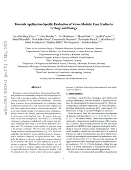 Towards Application-Specific Evaluation of Vision Models: Case Studies in Ecology and Biology