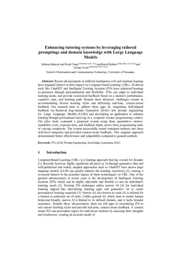 Enhancing tutoring systems by leveraging tailored promptings and domain knowledge with Large Language Models