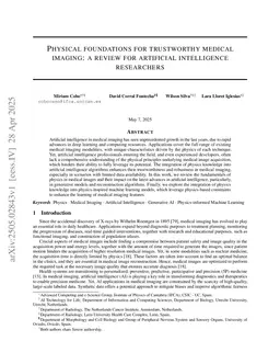 Physical foundations for trustworthy medical imaging: a review for artificial intelligence researchers