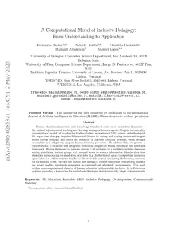 A Computational Model of Inclusive Pedagogy: From Understanding to Application