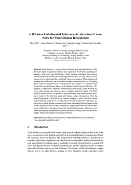 A Wireless Collaborated Inference Acceleration Framework for Plant Disease Recognition