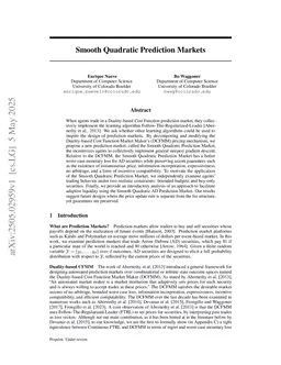 Smooth Quadratic Prediction Markets