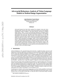 Adversarial Robustness Analysis of Vision-Language Models in Medical Image Segmentation