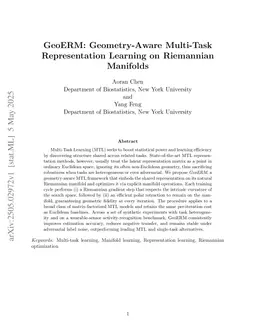 GeoERM: Geometry-Aware Multi-Task Representation Learning on Riemannian Manifolds
