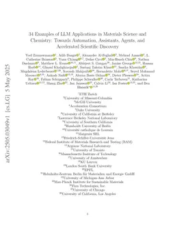 34 Examples of LLM Applications in Materials Science and Chemistry: Towards Automation, Assistants, Agents, and Accelerated Scientific Discovery