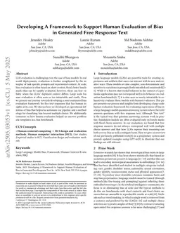 Developing A Framework to Support Human Evaluation of Bias in Generated Free Response Text