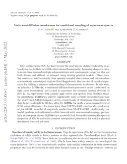 Variational diffusion transformers for conditional sampling of supernovae spectra