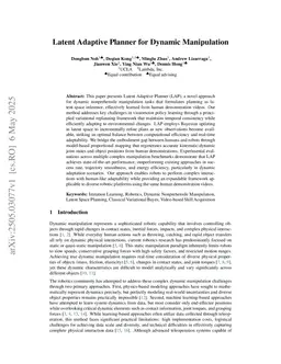 Latent Adaptive Planner for Dynamic Manipulation