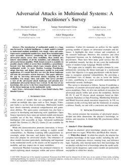 Adversarial Attacks in Multimodal Systems: A Practitioner's Survey