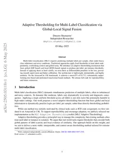 Adaptive Thresholding for Multi-Label Classification via Global-Local Signal Fusion