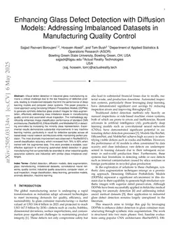 Enhancing Glass Defect Detection with Diffusion Models: Addressing Imbalanced Datasets in Manufacturing Quality Control