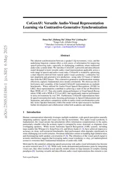 CoGenAV: Versatile Audio-Visual Representation Learning via Contrastive-Generative Synchronization