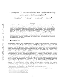 Convergence Of Consistency Model With Multistep Sampling Under General Data Assumptions