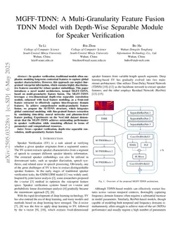 MGFF-TDNN: A Multi-Granularity Feature Fusion TDNN Model with Depth-Wise Separable Module for Speaker Verification