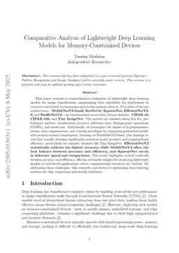 Comparative Analysis of Lightweight Deep Learning Models for Memory-Constrained Devices