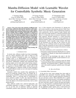 Mamba-Diffusion Model with Learnable Wavelet for Controllable Symbolic Music Generation
