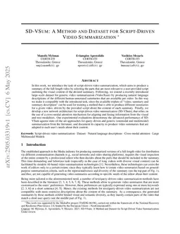 SD-VSum: A Method and Dataset for Script-Driven Video Summarization