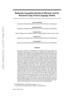 Reducing Annotation Burden in Physical Activity Research Using Vision-Language Models