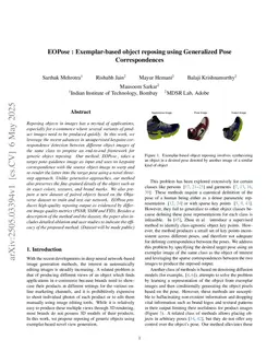 EOPose : Exemplar-based object reposing using Generalized Pose Correspondences