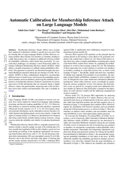 Automatic Calibration for Membership Inference Attack on Large Language Models
