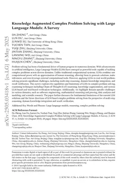 Knowledge Augmented Complex Problem Solving with Large Language Models: A Survey