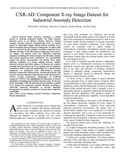 CXR-AD: Component X-ray Image Dataset for Industrial Anomaly Detection