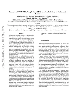 Framework GNN-AID: Graph Neural Network Analysis Interpretation and Defense