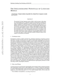 The Steganographic Potentials of Language Models
