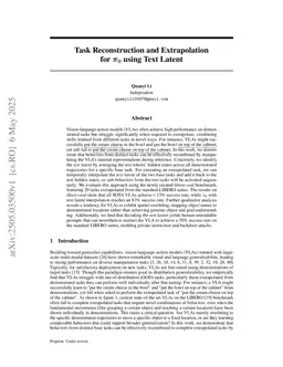 Task Reconstruction and Extrapolation for $π_0$ using Text Latent