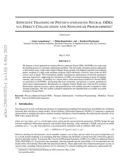 Efficient Training of Physics-enhanced Neural ODEs via Direct Collocation and Nonlinear Programming