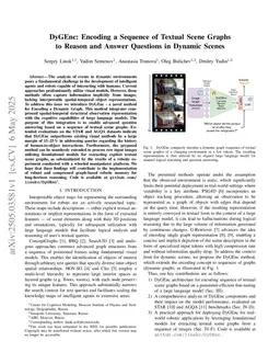 DyGEnc: Encoding a Sequence of Textual Scene Graphs to Reason and Answer Questions in Dynamic Scenes
