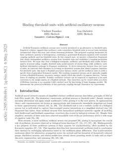 Binding threshold units with artificial oscillatory neurons