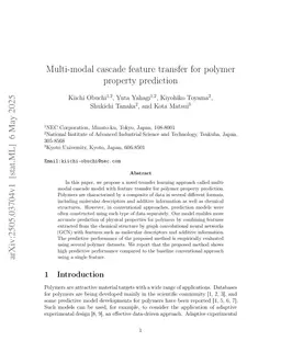 Multi-modal cascade feature transfer for polymer property prediction