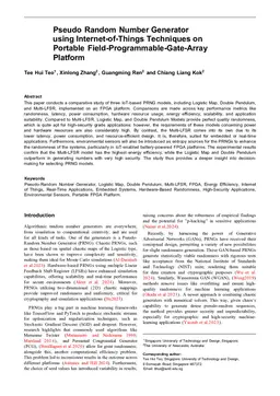 Pseudo Random Number Generator using Internet-of-Things Techniques on Portable Field-Programmable-Gate-Array Platform