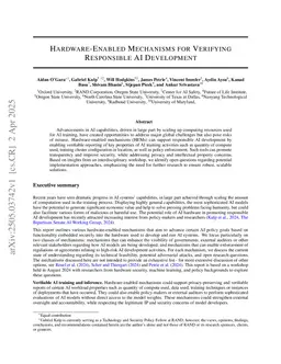 Hardware-Enabled Mechanisms for Verifying Responsible AI Development