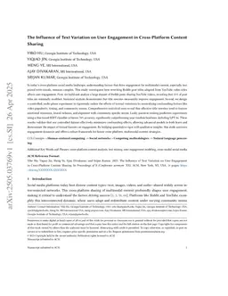 The Influence of Text Variation on User Engagement in Cross-Platform Content Sharing