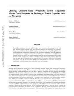 Utilising Gradient-Based Proposals Within Sequential Monte Carlo Samplers for Training of Partial Bayesian Neural Networks
