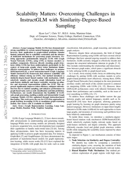 Scalability Matters: Overcoming Challenges in InstructGLM with Similarity-Degree-Based Sampling