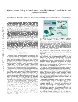 Contact-Aware Safety in Soft Robots Using High-Order Control Barrier and Lyapunov Functions