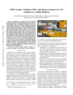 NMPC-Lander: Nonlinear MPC with Barrier Function for UAV Landing on a Mobile Platform