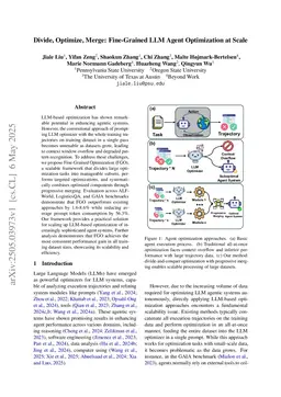 Divide, Optimize, Merge: Fine-Grained LLM Agent Optimization at Scale