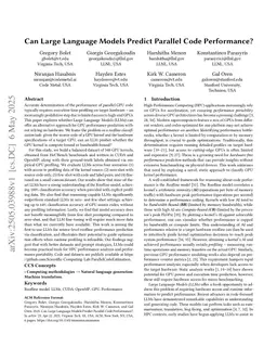 Can Large Language Models Predict Parallel Code Performance?