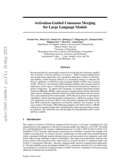 Activation-Guided Consensus Merging for Large Language Models