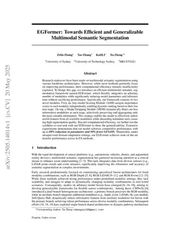 EGFormer: Towards Efficient and Generalizable Multimodal Semantic Segmentation