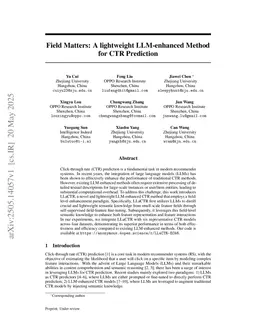 Field Matters: A lightweight LLM-enhanced Method for CTR Prediction