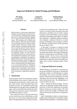 Improved Methods for Model Pruning and Knowledge Distillation