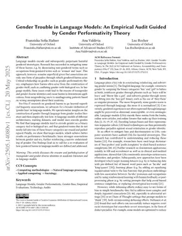 Gender Trouble in Language Models: An Empirical Audit Guided by Gender Performativity Theory