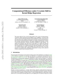 Computational Efficiency under Covariate Shift in Kernel Ridge Regression