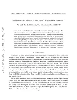 High-dimensional Nonparametric Contextual Bandit Problem